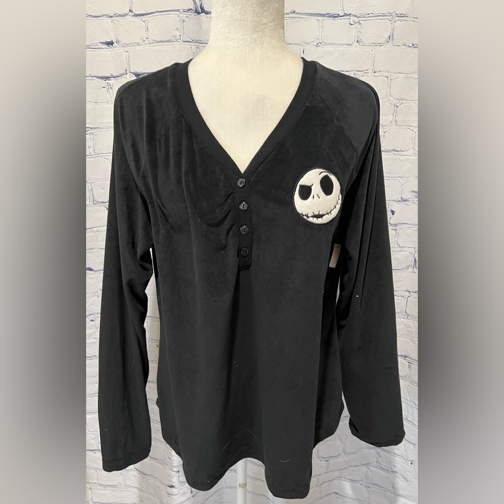Nightmare Before Christmas Velour Sleep Shirt Size XL 16/18 Long Sleeve Soft